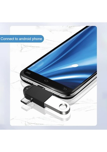 Gümüş 2in1 Otg Adaptör Usb3.0 Dişi Kablo Dönüştürücü Tip C USB Konektörü U Disk Fare Dizüstü Bilgisayar Alüminyum Alaşımlı Go Dönüştürücü (Yurt Dışından)