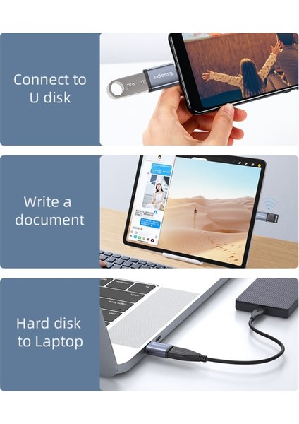 Mikro Tip C Essager USB Tip C Otg Adaptör Tip-C Usb-C Erkek Macbook Xiaomi Mi Samsung Için USB 3.0 Dişi Dönüştürücü Usbc Otg Konektörü (Yurt Dışından)