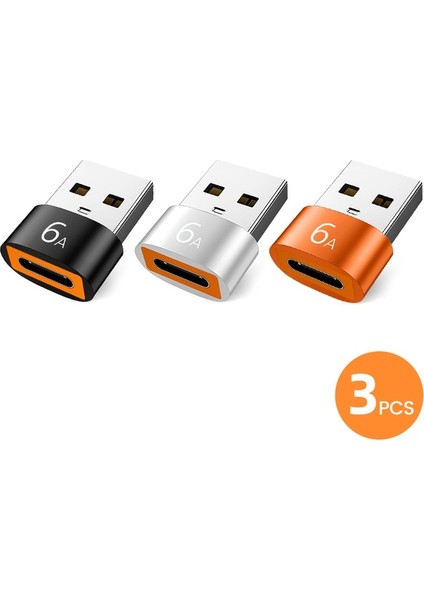 3 Adet Olaf USB C 3.0 Tip-C Otg Adaptör Tip C Dişi USB Erkek Dönüştürücü Hızlı Şarj Veri Aktarım Adaptörü Dizüstü Bilgisayar Samsung S20 (Yurt Dışından)