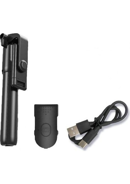 Siyah Selfie Tripod Dayanıklı 360 Derece Dönme Yüksekliği Ayarlanabilir Cep Telefonu Aksesuarları (Yurt Dışından)