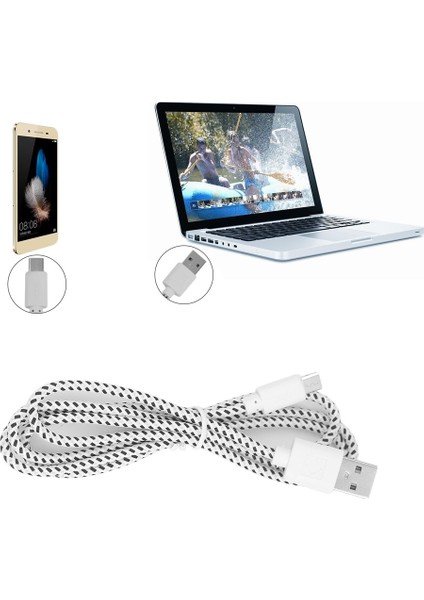 Siyah Mikro USB Kablosu 1 M 2 M 3 M Hızlı Şarj Naylon USB Sync Veri Cep Telefonu Android Adaptör Şarj Aleti Kablosu Samsung Kablosu (Yurt Dışından)