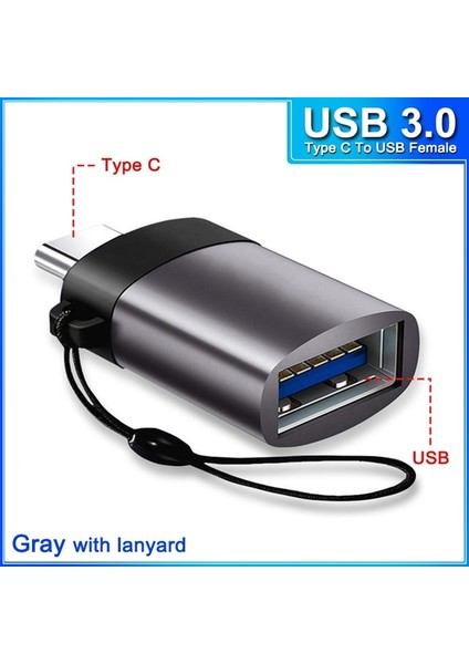 Typectousb F Gri Tip C Otg Adaptör USB 3.0 Konektörü Xiaomi/huawei/htc/oneplus/lg Tablet Adaptörü USB Tip C - Mikro USB Kablo Dönüştürücü (Yurt Dışından)