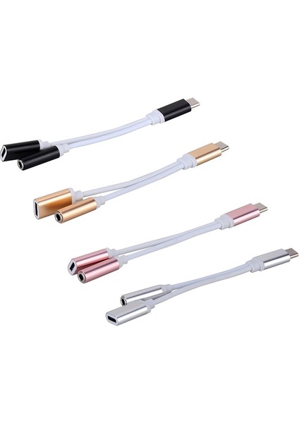Gül Altın Sıcak!tip C 3.5 Jack Kulaklık USB C 3.5mm Aux Kulaklık Adaptörü Ses Kablosu Huawei V30 Mate 20 P30 Pro Xiaomi Mi 10 9 (Yurt Dışından)