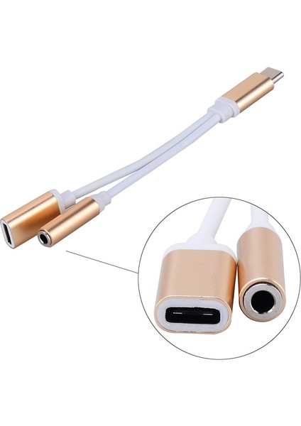 Gül Altın Sıcak!tip C 3.5 Jack Kulaklık USB C 3.5mm Aux Kulaklık Adaptörü Ses Kablosu Huawei V30 Mate 20 P30 Pro Xiaomi Mi 10 9 (Yurt Dışından)