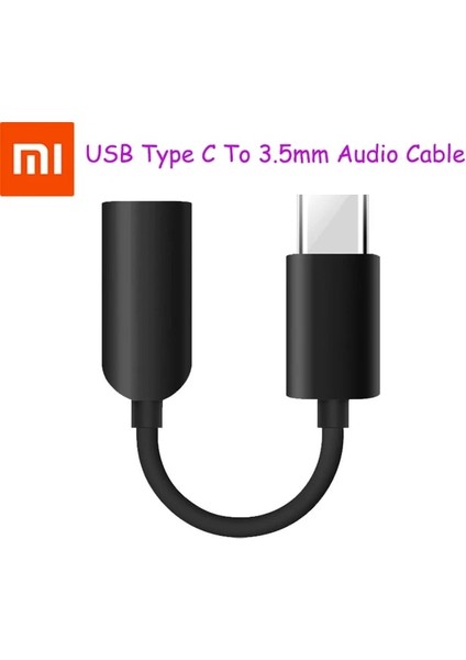Siyah Orijinal Xiaomi Tip C 3.5mm Jack Kulaklık Ses Adaptörü Aux Kablosu Mi 12 S 12 11 10 T Pro USB C 3.5 Ses Aux Dönüştürücü (Yurt Dışından)