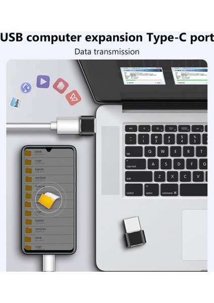 Tip C - Mikro USB 5/10 Adet Siyah Beyaz Alüminyum Alaşımlı/plastik Tip C Dönüştürücü Adaptör Tip C Usb-C Erkek - USB 3.0 Dişi - Mikro USB Dişi (Yurt Dışından)