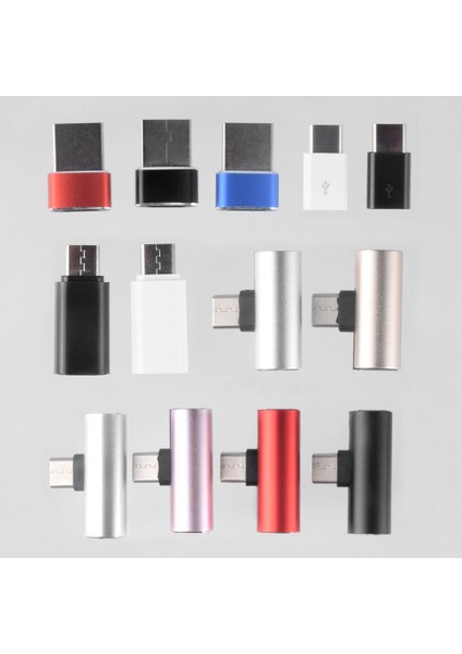 Tip C - Mikro USB 5/10 Adet Siyah Beyaz Alüminyum Alaşımlı/plastik Tip C Dönüştürücü Adaptör Tip C Usb-C Erkek - USB 3.0 Dişi - Mikro USB Dişi (Yurt Dışından)