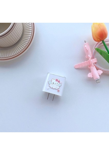 T01 USB Kablosu Koruyucu Veri Hattı Isırığı Hızlı Şarj Durumda iphone 18/20 W Kafa Sarıcı Kafa Kablo Kılıfı Sevimli Karikatür Ins Çapa (Yurt Dışından)