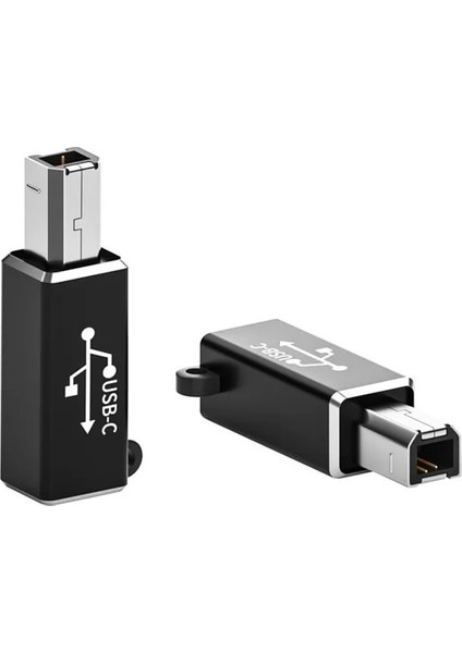 HD014 Siyah Metal USB C Tipi Adaptör Usb-C Dişi USB B Erkek Veri Transferi Yazıcı Için Anti-Kayıp Mıdı Dönüştürücü Elektrikli Piyano Davul Organ (Yurt Dışından)