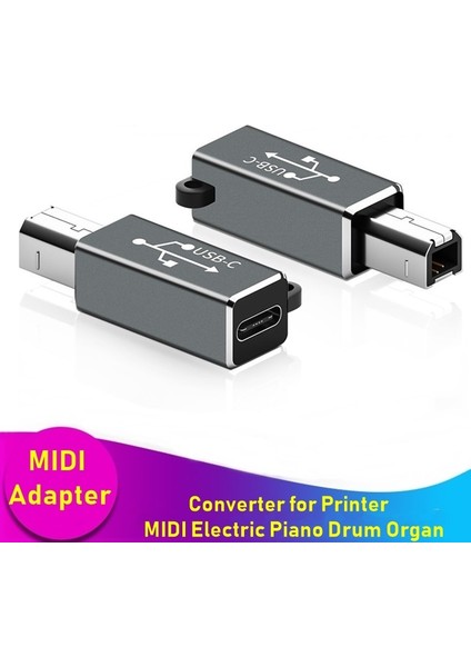 HD014 Siyah Metal USB C Tipi Adaptör Usb-C Dişi USB B Erkek Veri Transferi Yazıcı Için Anti-Kayıp Mıdı Dönüştürücü Elektrikli Piyano Davul Organ (Yurt Dışından) fiyatları