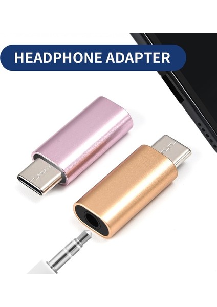 Gül Altın 2 Adet Tip-C 3.5mm Jack Dönüştürücü Kulaklık Ses Adaptör Kablosu Tipi USB C 3.5mm Kulaklık Aux Kablosu Huawei Xiaomi Için (Yurt Dışından) fiyatları