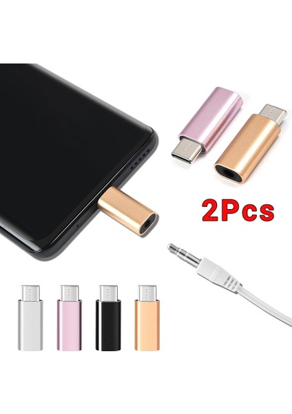 Gül Altın 2 Adet Tip-C 3.5mm Jack Dönüştürücü Kulaklık Ses Adaptör Kablosu Tipi USB C 3.5mm Kulaklık Aux Kablosu Huawei Xiaomi Için (Yurt Dışından) indirimleri