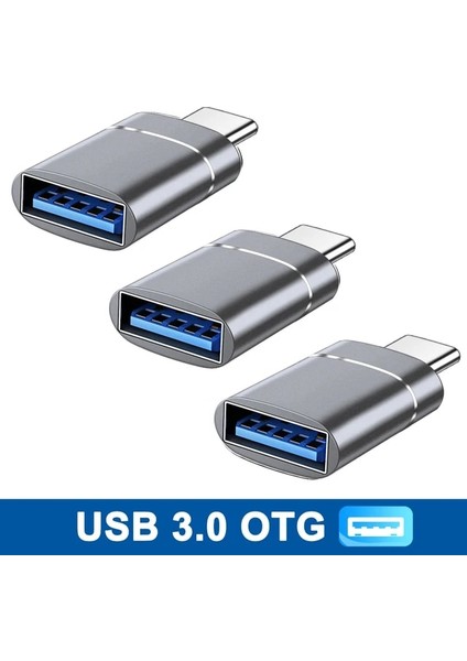 3 Adet Şerit 3 Adet Tip-C USB 3.0 Otg Dönüştürücü Tip C Erkek USB 3.0 Dişi Adaptör Xiaomi Samsung Için Araç Şarj Konnektörleri (Yurt Dışından)
