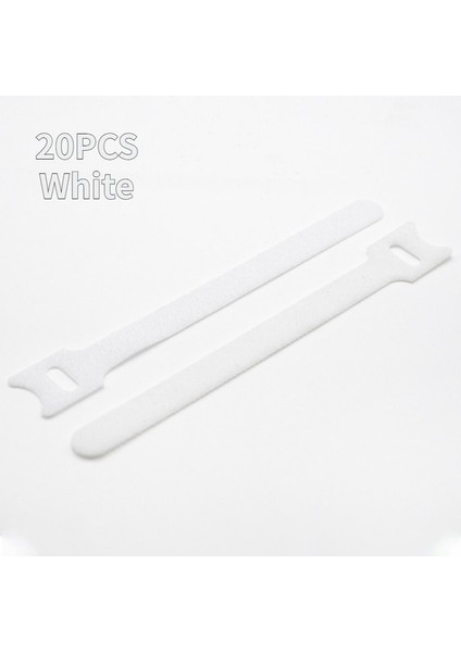 20PCS-WHITE 20PCS Evrensel T-Tipi Kablo Bağı Teli Yeniden Kullanılabilir Kordon Düzenleyici Tel 15*1.2cm Renkli Bilgisayar Veri Kablosu Güç Kablosu Bağı Askıları (Yurt Dışından)
