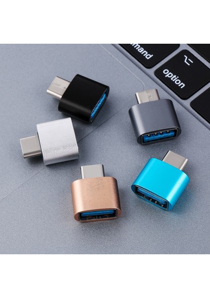 Siyah 1 Adet Usb-C 2.0 Tip C USB 2.0 Otg Metal Renkli Dönüştürücü Erkek Dişi Adaptör Android Akıllı Telefonlar Için Aksesuarlar (Yurt Dışından)