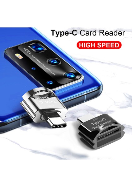 Tf - C Zinciri Altın Elough USB C Adaptörü Mikro Tip-C - Tf Sd Adaptörü Otg Taşınabilir Mikro Usb-C Hafıza Kartı Okuyucu Xiaomi Samsung Huawei Macbook Için (Yurt Dışından)