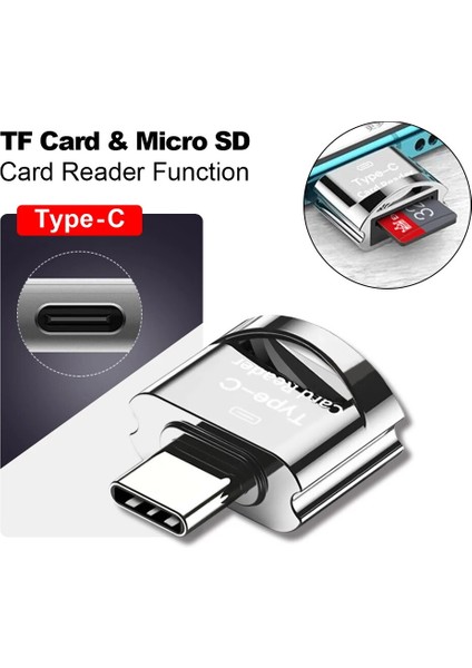 Tf - C Zinciri Altın Elough USB C Adaptörü Mikro Tip-C - Tf Sd Adaptörü Otg Taşınabilir Mikro Usb-C Hafıza Kartı Okuyucu Xiaomi Samsung Huawei Macbook Için (Yurt Dışından)