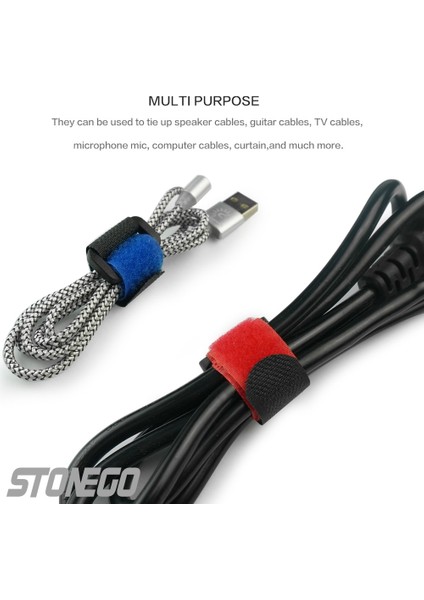 Mavi Stonego 10 Adet Yeniden Kullanılabilir Sabitleme Kablo Askıları, Kablo Bağları Seti Ayarlanabilir Çok Amaçlı Kanca ve Döngü Naylon Askı Bağları Içerir (Yurt Dışından)