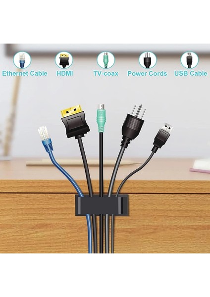 Black-1pcs Kablo Düzenleyici USB Kablo Sarıcı Masaüstü Iş Istasyonu Düzenli Yönetim Klip Tel Tutucu Şarj Hattı Için Bilgisayar Fare Kulaklık (Yurt Dışından)