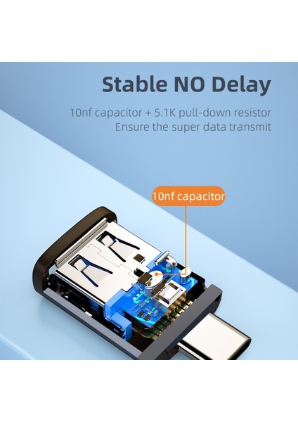 Siyah C'den USB 2.0'a.essager Otg Adaptör Tip C USB 3.0 Tip-C USB C Erkek USB Dişi Dönüştürücü Macbook Xiaomi Samsung S20 Usbc Otg Konektörü (Yurt Dışından)