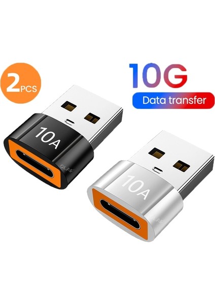 2 Adet Karışık Twitch 10A Tip C Dişi USB A Erkek Otg Adaptör Usb-C Dönüştürücü Macbook Samsung Için Konektör Veri Aktarım Adaptörü USB 3.0 (Yurt Dışından)