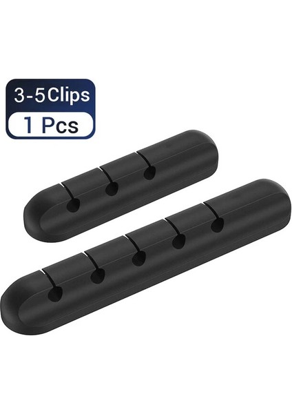 3-5clips-1 Adet Kablo Klipleri Organizatör Silikon USB Kablo Sarıcı Masaüstü Düzenli Kablo Yönetimi Klipler Tutucu Fare Klavye Kulaklık Kulaklık (Yurt Dışından)