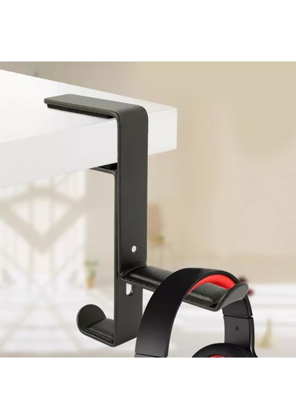 B Gümüş Grisi Kulaklık Standı Monitör Masaüstü Standı Evrensel Ofis Kaymaz Asılı Kulak Kulaklık Standı Dayanıklı Stand Yerden Tasarruf Sağlayan Masa Klipsi (Yurt Dışından)