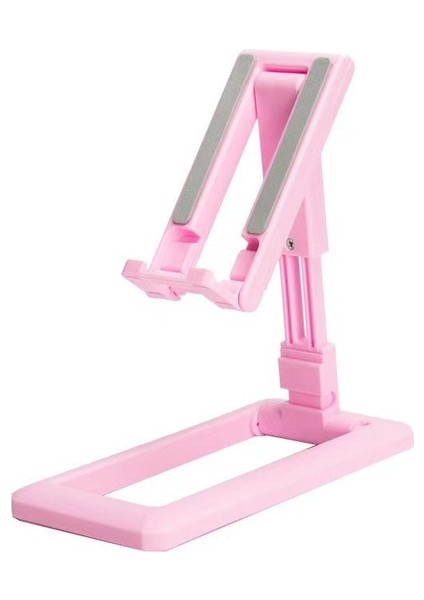 Pembe Katlanabilir Tablet Telefon Tutucu Masaüstü Cep Telefonu Standı Ayarlanabilir Masa Braketi iPad iPhone Samsung Için Akıllı Telefon Standı (Yurt Dışından)