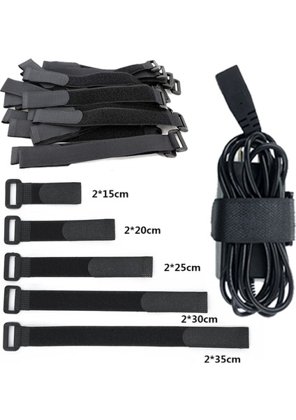 2X30 cm 15 Adet Ters Toka Askı Kablo Sarıcı Telefon Şarj Veri Kablosu Hattı Kablolu Kulaklık Yapışkan Konu Bitirme Çemberleme (Yurt Dışından) indirimleri