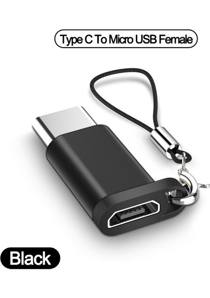 Siyah 6 USB C Tipi Adaptör Mikro USB Erkek Tip C USB 3.0 Dişi Samsung MacBook Telefon Şarj Cihazı Conventor Usbc Otg Konektörü (Yurt Dışından)