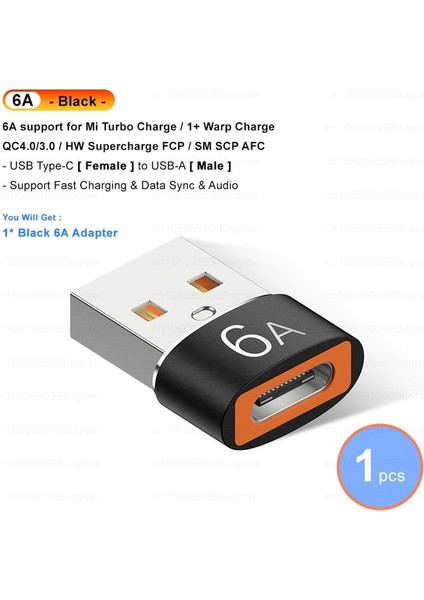 6A-BLACK-1PCS 6A Tip C USB A Erkek Otg Adaptörü USB C Dişi Dönüştürücü Xiaomi 12 Samsung Oneplus Iphone 13 Macbook Tablet Tipo Dönüştürücü (Yurt Dışından)