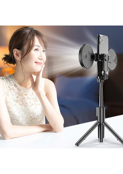 Siyah Işık ile Kablosuz Bluetooth Uyumlu Selfie Çubuğu LED Halka Işık ile Katlanabilir Tripod Monopod iPhone Için Android Için Canlı Tripod Sıcak (Yurt Dışından)