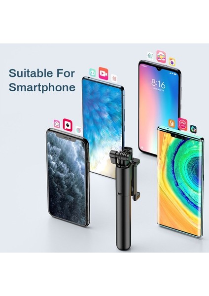 Siyah Işık ile Kablosuz Bluetooth Uyumlu Selfie Çubuğu LED Halka Işık ile Katlanabilir Tripod Monopod iPhone Için Android Için Canlı Tripod Sıcak (Yurt Dışından)