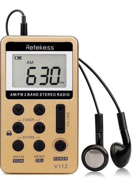 Gold Retekess V112 Radyo Mini Cep Radyo Alıcısı Taşınabilir Radyolar Fm Şarj Edilebilir Uyku Süresi Kulaklık Walkman Go Yürüyüş Için (Yurt Dışından)
