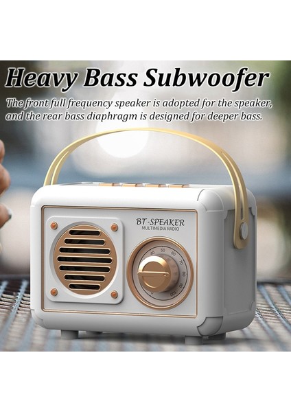 Yeşil Retro Fm Radyo Taşınabilir Fm Alıcısı Vintage Bluetooth Hoparlör Subwoofer Tf/usb/kulaklık Oyuncu Hediye Için Şarj Edilebilir Radyolar (Yurt Dışından)