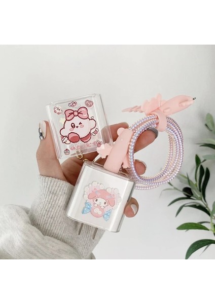PK04 Sevimli Karikatür USB Kablosu Koruyucu Veri Hattı Isırığı Hızlı Şarj Durumda iphone 18/20 W Kafa Sarıcı Kafa Kablo Koruma Kapağı Çapa (Yurt Dışından)