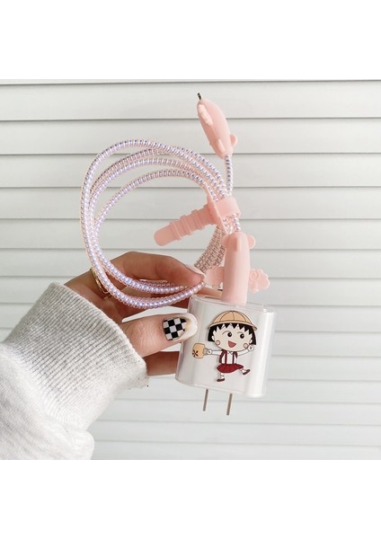 PK04 Sevimli Karikatür USB Kablosu Koruyucu Veri Hattı Isırığı Hızlı Şarj Durumda iphone 18/20 W Kafa Sarıcı Kafa Kablo Koruma Kapağı Çapa (Yurt Dışından)