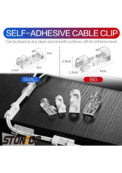 Büyük (Beyaz 16 Adet) Güçlü Kendinden Yapışkanlı Pedlere Sahip Stonego Kablo Klipsleri, Alet Gerektirmez Yönetim Kliplerini Organize Et Ağ Hattı Için Stonego Gadget'ı (Yurt Dışından)