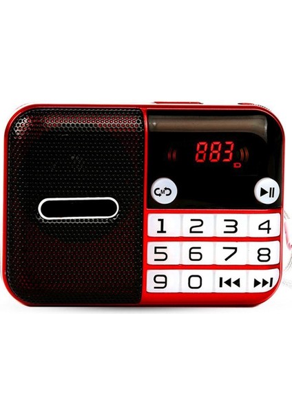 Kırmızı Taşınabilir Radyo Alıcısı Mini Fm Dijital Şarj Edilebilir Hoparlör El USB Tf Handsfree Cepler Mp3 Çalar Telefon Için Mp4 KK-190 (Yurt Dışından) fiyatları