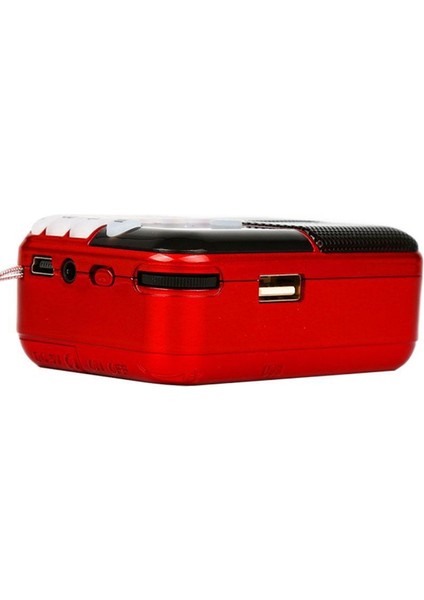 Kırmızı Taşınabilir Radyo Alıcısı Mini Fm Dijital Şarj Edilebilir Hoparlör El USB Tf Handsfree Cepler Mp3 Çalar Telefon Için Mp4 KK-190 (Yurt Dışından) modelleri