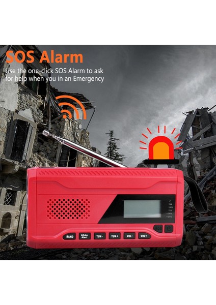 D Tarzı Turuncu Am/fm/noaa Taşınabilir Güneş Radyosu Bluetooth 5.0 Radyo Acil Durum Radyo Alıcısı El Krank Dinamo Dış Mekan Radyosu LED El Feneri Sos (Yurt Dışından) fırsatları