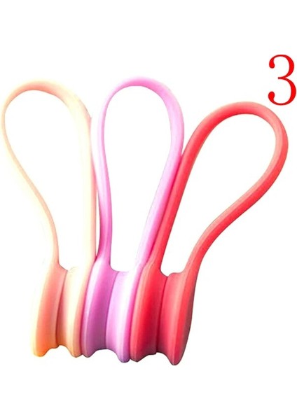Kombinasyon 3 3in1 Manyetik Kablo Yumuşak Silikon Kablo Sarıcı Kulaklık Kablosu Sarıcı USB Veri Kablosu Depolama Klip Ofis Ev Tel Düzenleyici (Yurt Dışından)
