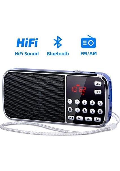 Mavi Prunus J-189 Radyo Taşınabilir Am Fm Radyo El Cep Hıfı Stereo Hoparlör Hava Durumu Bluetooth Dijital Radyolar Şarj Edilebilir USB (Yurt Dışından) fiyatları