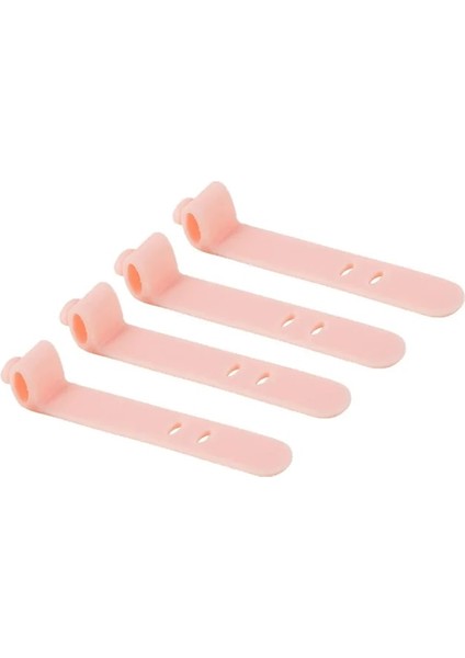 Pink-4pcs 4pcs Cep Telefonu Kablo Sarıcı Kulaklık Klipsi Şarj Kablosu Organizatör Yönetimi Silikon Tel Tutucu Kablo Sabitleyici Tutucu Kablo Kemer (Yurt Dışından)