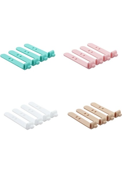 Pink-4pcs 4pcs Cep Telefonu Kablo Sarıcı Kulaklık Klipsi Şarj Kablosu Organizatör Yönetimi Silikon Tel Tutucu Kablo Sabitleyici Tutucu Kablo Kemer (Yurt Dışından)