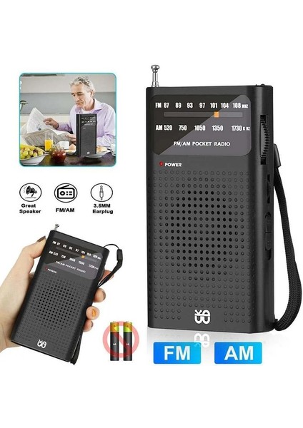 Beyaz Mini Cep Fm/am Radyo Yaşlılar Için Taşınabilir Dijital Radyo Spor Açık Müzik Çalar 3.5mm Kulaklık Jakı ile (Yurt Dışından) fırsatları