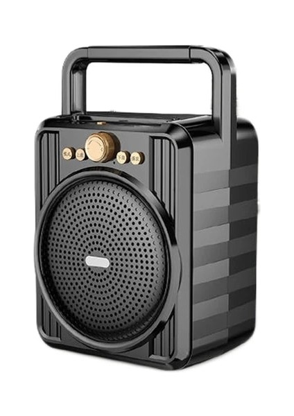 Siyah Cep Fm Radyo Taşınabilir Kablosuz Bluetooth Hoparlör Açık Subwoofer Müzik Çalar Desteği U Disk Tf Kart Aux Oyun (Yurt Dışından)