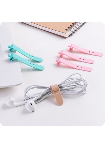 4 Adet Pembe 4 Adet Sıcak Silikon Kayış Kanca Döngü Kablo Tel Sarma Kravat Düzenli Organizatör Sarıcı Kulaklık Kablosu Sarıcı Sarma Organizatör Kablosu USB Kablosu (Yurt Dışından)