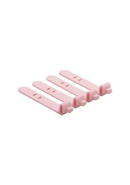 4 Adet Pembe 4 Adet Sıcak Silikon Kayış Kanca Döngü Kablo Tel Sarma Kravat Düzenli Organizatör Sarıcı Kulaklık Kablosu Sarıcı Sarma Organizatör Kablosu USB Kablosu (Yurt Dışından)