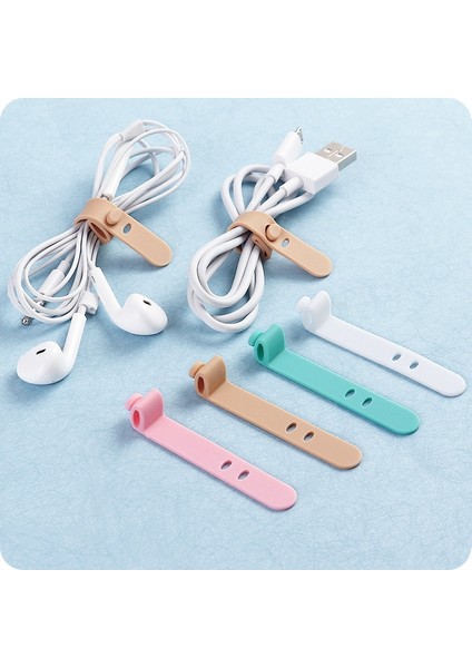 4 Adet Pembe 4 Adet Sıcak Silikon Kayış Kanca Döngü Kablo Tel Sarma Kravat Düzenli Organizatör Sarıcı Kulaklık Kablosu Sarıcı Sarma Organizatör Kablosu USB Kablosu (Yurt Dışından)